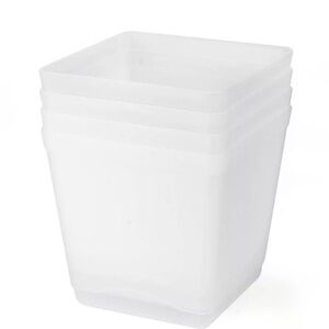 4pk NEW White/Clear Cube Utility Storage Bins 88oz. 6”x6”